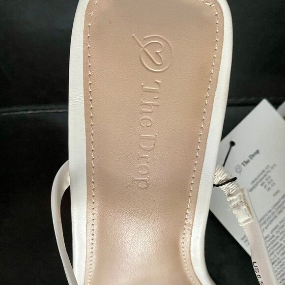 The Drop Avery Square Toe Two Strap High Heeled Sandal White Size 6.5 NEW - Picture 8 of 13